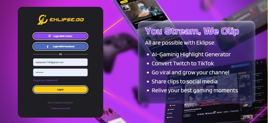 Eklipse - Convert Your Twitch Stream & Share It To TikTok, Reels, & Shorts