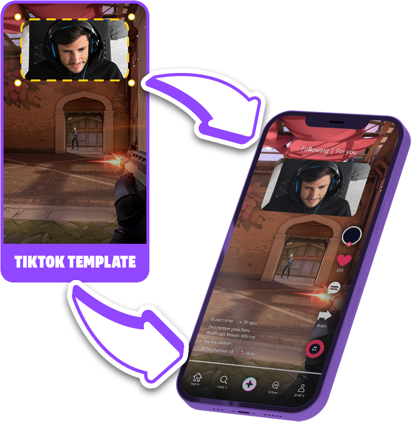 use Eklipse to convert twitch clip to tiktok and customize your clip using our free templates!